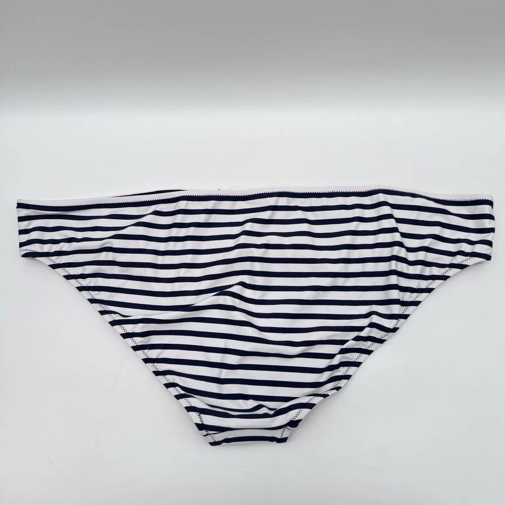 New J. Crew Bikini Bottom Navy blue white stripe women's Size 3X